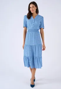 Платье-Рубашка fluide à smocks Damart, Bleu Graphique