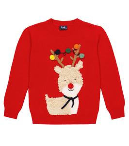 Вышитый свитер из девственной шерсти Il Gufo, Berry