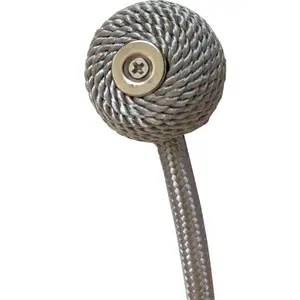 Домой Основы Магнитный держатель для штор «Набор держателей для галстука на животе», (2 шт.) Home Basics, серый