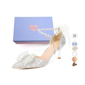 Xingdiman Стройные каблуки на шпильке 8 см 6 см женские серебристые [подарочный набор] - серебристые 8 см [подарочный набор] + подарок, цвет Silver 8CM[Gift Box Set]+Giveaway