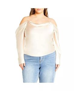 Топ Keyla размера плюс CITY CHIC, коричневый/бежевый