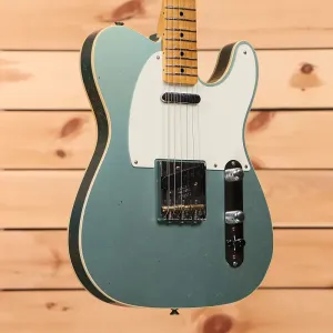 Fender Custom Shop Limited Reverse 1950-х Telecaster Custom Relic - Выцветший/Состаренный металлик бирюзово-зеленый-R138574