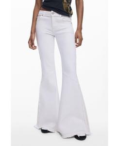 Женские расклешенные джинсы с вышивкой Desigual, Off white