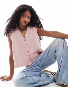 Вязаный кардиган светло-розового цвета Asos Design