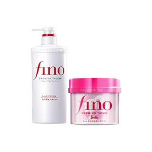 Шампунь для выпрямления волос с эфирными маслами, набор шампуня и кондиционера для ухода, восстанавливающий и увлажняющий Fino, two-piece set: smooth hair conditioner 550ml+barbie hair mask 230g