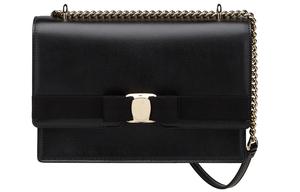 Феррагамо Vara Сумка через плечо из телячьей кожи с бантом женская черная