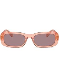 Miu Miu Eyewear солнцезащитные очки в прямоугольной оправе, розовый