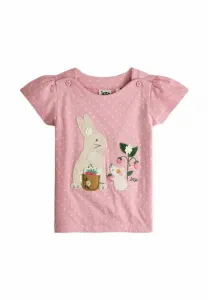 Футболка стандартного кроя с аппликацией в виде кролика и мышки. Jojo Maman Bébé, Light Pink