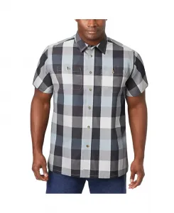 Большая и высокая немнущаяся короткая рубашка с принтом Kingsize, серый