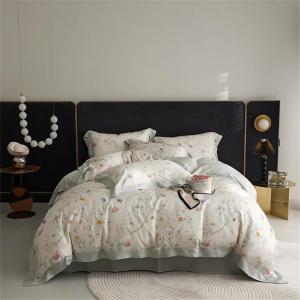 Fjnbbiot Комплект постельного белья из шелка тутового дерева с принтом Bi Yu Lan