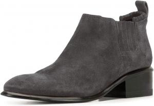 Женские ботинки FSJ с заостренным носком, челси, на щиколотку, с низким массивным каблуком, удобные, легко надеваемые, формальные и повседневные, зимние и осенние, размер 4-15 US, Charcoal