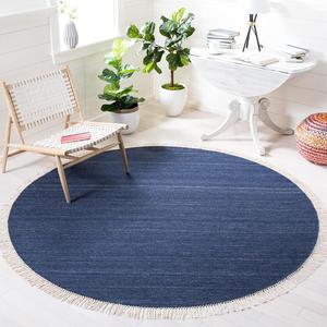 Ковер SAFAVIEH, 214 x 214 см, Kilim Collection Navy/Blue KLM551N ручной работы из шерсти с бахромой