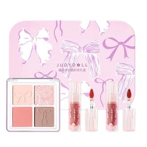 Набор палитры для макияжа Box Set Легко растушевываемые глянцевые губы матовый спрей для лица увлажняющий кристалл Judydoll, heartfelt connection makeup box[overall palette+liquid lipstick box]