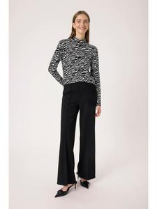 Soaked in Luxury Футболка с длинными рукавами SLHanadi, прямого кроя, с черно-белым анималистическим принтом