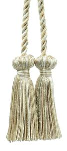 Подхваты для штор с двойной кисточкой DecoPro, золотой / бежевый