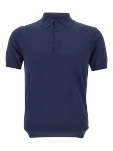 Рубашка-поло с короткими рукавами и ребристым краем Kangra, синий