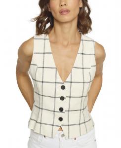 Женский двухцветный льняной жилет Central Park West, Ivory