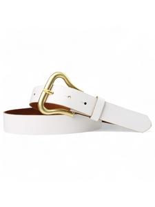 Женский кожаный ремень, золото с белым FRONHOFER