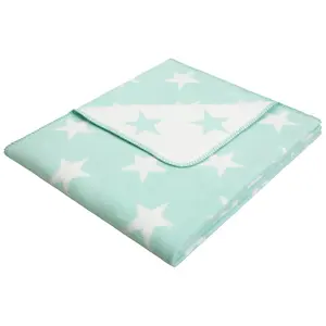 Плед для дома Adina с восхитительными звездами, уютный плед, 180 x 140 см (длина x ширина) Lüttenhütt, мятный/белый