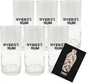 Набор из 6 стаканов для рома Myers's Rum Long Drink - Идеально подходит для коктейлей и лонг-дринков. Mixcompany