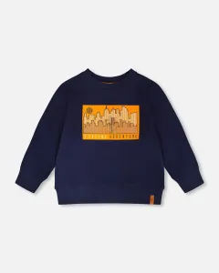 Толстовка из французской махровой ткани, темно-синяя Deux Par Deux