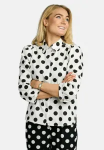 Блузка flora на пуговицах Liberté Essentiel, White/Black Big Dot