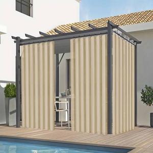 Комплект из 2 водонепроницаемых штор для наружного использования, защита от ультрафиолета, для внутреннего и наружного использования, непрозрачные, для сада, двора, балкона, Ш 132см x В 213см Koheim