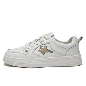 Кеды, скейтборд обувь женская высокая Laorentou, бежевый/черный