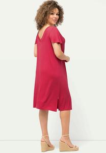 Платье из джерси CAP SLEEVE V-NECK MIDI  Ulla Popken, светло-розовый