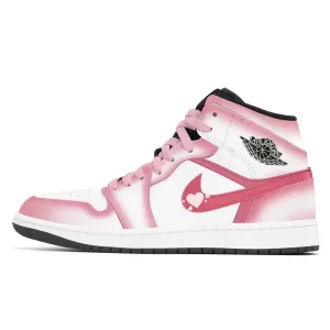 Jordan Air 1 устойчивые к истиранию нескользящие кроссовки Mid Top Vintage для мужчин Pink