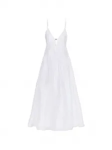 Платье с аппликацией и плиссировкой Tory Burch, белый