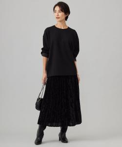 Плиссированная юбка из полупрозрачного бархата, пригодная для стирки.