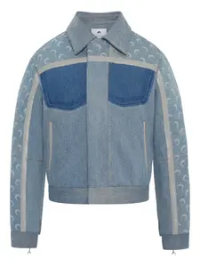 Куртка с отделкой из ткани с лунным принтом Marine Serre, синий