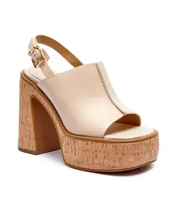 Кожаные сандалии на каблуке Лея Michael Kors, белый