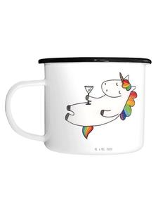 Эмалированная кружка XL Unicorn Floral Tail без слов, белая Mr. & Mrs. Panda