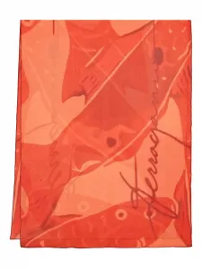 Шелковая шаль с принтом Ferragamo, красный