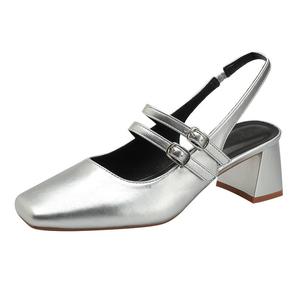 CAOT Женские туфли на высоком каблуке черно-серебристые, цвет Silver