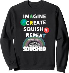 Толстовка с логотипом Play-Doh Squished Imagine Create Repeat Rainbow Stack, черный