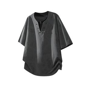 Футболка Unisex V-образный вырез Moderate Mock Two Piece X1617, серый