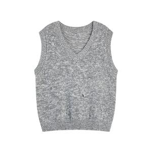 ELLE Трикотажная кофта Women's Light Gray V-образный вырез Moderate