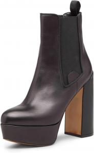 Женские ботильоны MISS на платформе Chelsea, закрытые, с округлым носком, массивные, на высоком каблуке, короткие, для офиса и вечеринки, размеры 37-44 Miss left, Schwarz