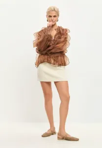 Элегантные дышащие балетки с ремешком на щиколотке Cesare Gaspari, Beige