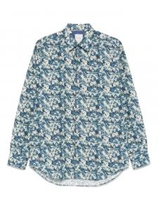 Рубашка из хлопка с цветочным принтом Paul Smith, синий