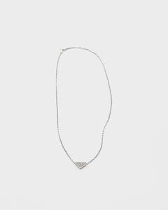 Кулон-микро треугольник Eternal Gold из белого золота с бриллиантами Prada, серебряный