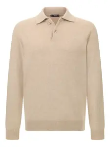 Вязаный свитер с воротником-поло Boggi Milano, нейтральный