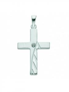 Adeliás Подвеска в виде креста из серебра 925 пробы с кубическим цирконием для женщин и мужчин