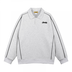 Футболка-поло Unisex с воротником, тонкая, прямого кроя Jeep, светло-heather серый long-sleeved shirt
