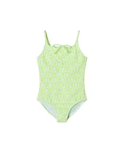 Купальник для девочек с цветочным клетчатым принтом Toddler/Child Girls Floral Check Print Swimsuit Andy & Evan, зеленый