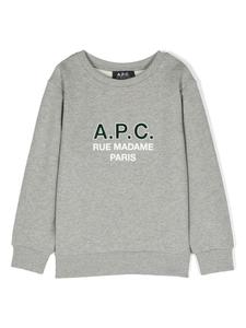Толстовка с логотипом A.P.C. KIDS, серый