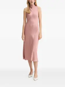 Миди-платье с высоким воротником и бантом сзади Fracomina, розовый